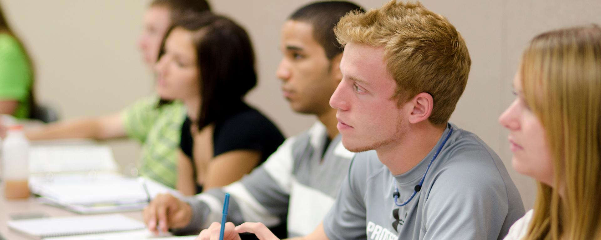 Students learning in class