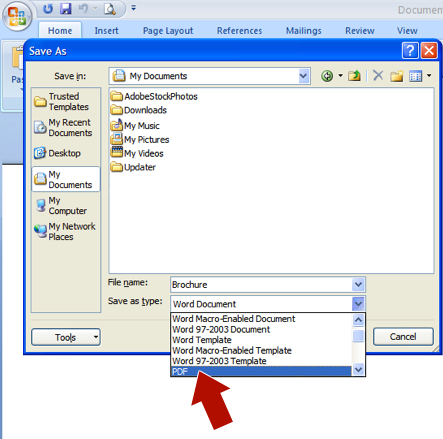 Creating A Pdf File Using Microsoft Word Publications