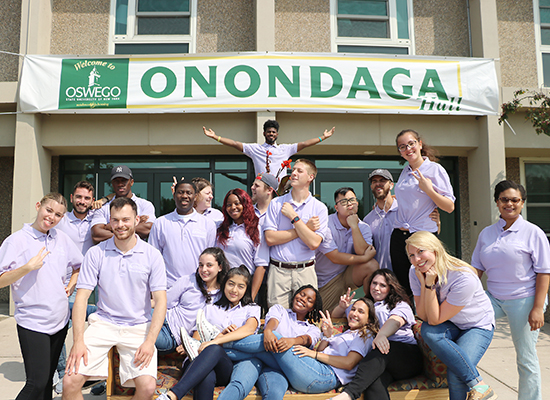 Onondaga Hall Resident Student Staff group photo. Showing our silly side...