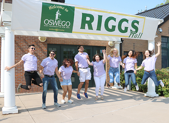 Riggs Hall Resident Student Staff group photo. Showing our silly side...