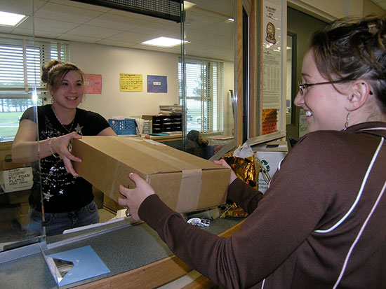 Receive your packages at the hall Front Desk.