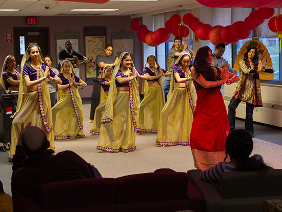 One of the many fun programs for Hart Hall students. Female students explore the fine art of belly dancing.