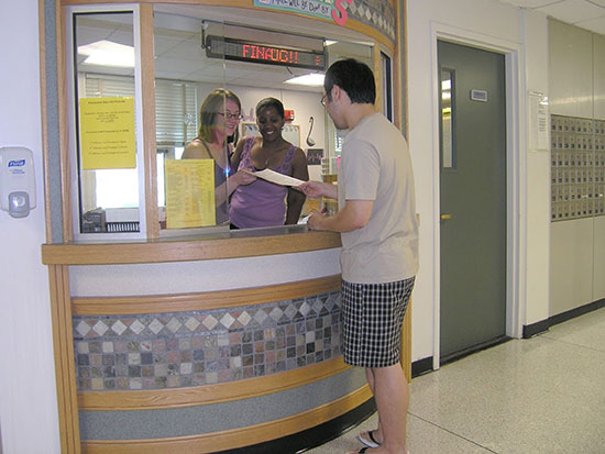 Welcome to Seneca Hall front desk.