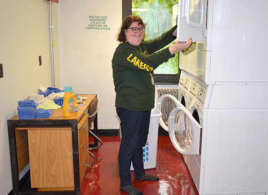 Bright and clean laundry facility in Mackin Complex.