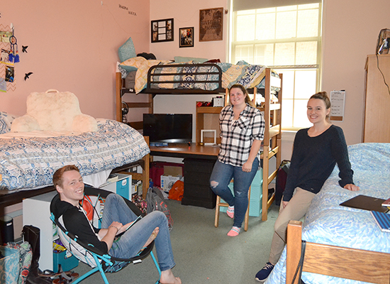 Triple room in historic Sheldon Hall