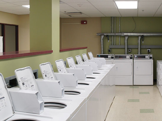 Funnelle has a big laundry facility.