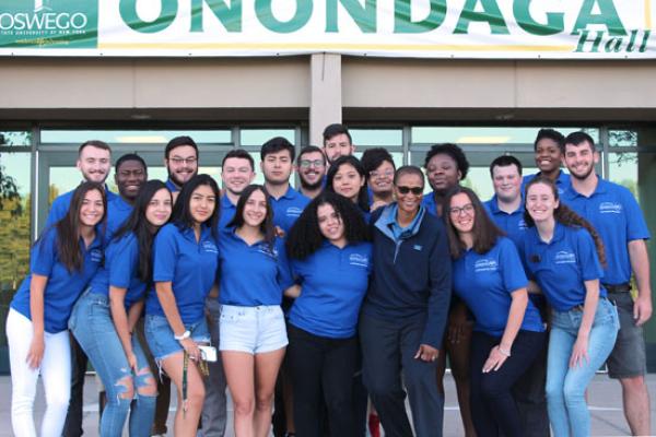 Onondaga Hall Resident Student Staff group photo. We are ready to welcome you!