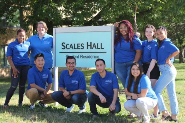 Scales Hall Resident Student Staff group photo. We are ready to welcome you!
