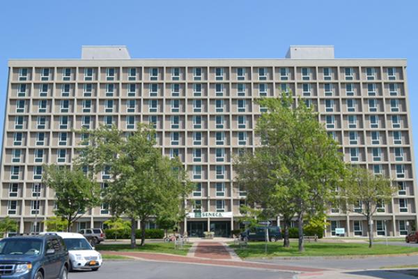 Seneca Hall in the summer.