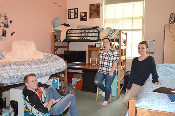 Triple room in historic Sheldon Hall