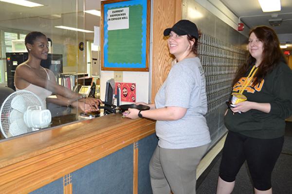 Cayuga Hall front desk.