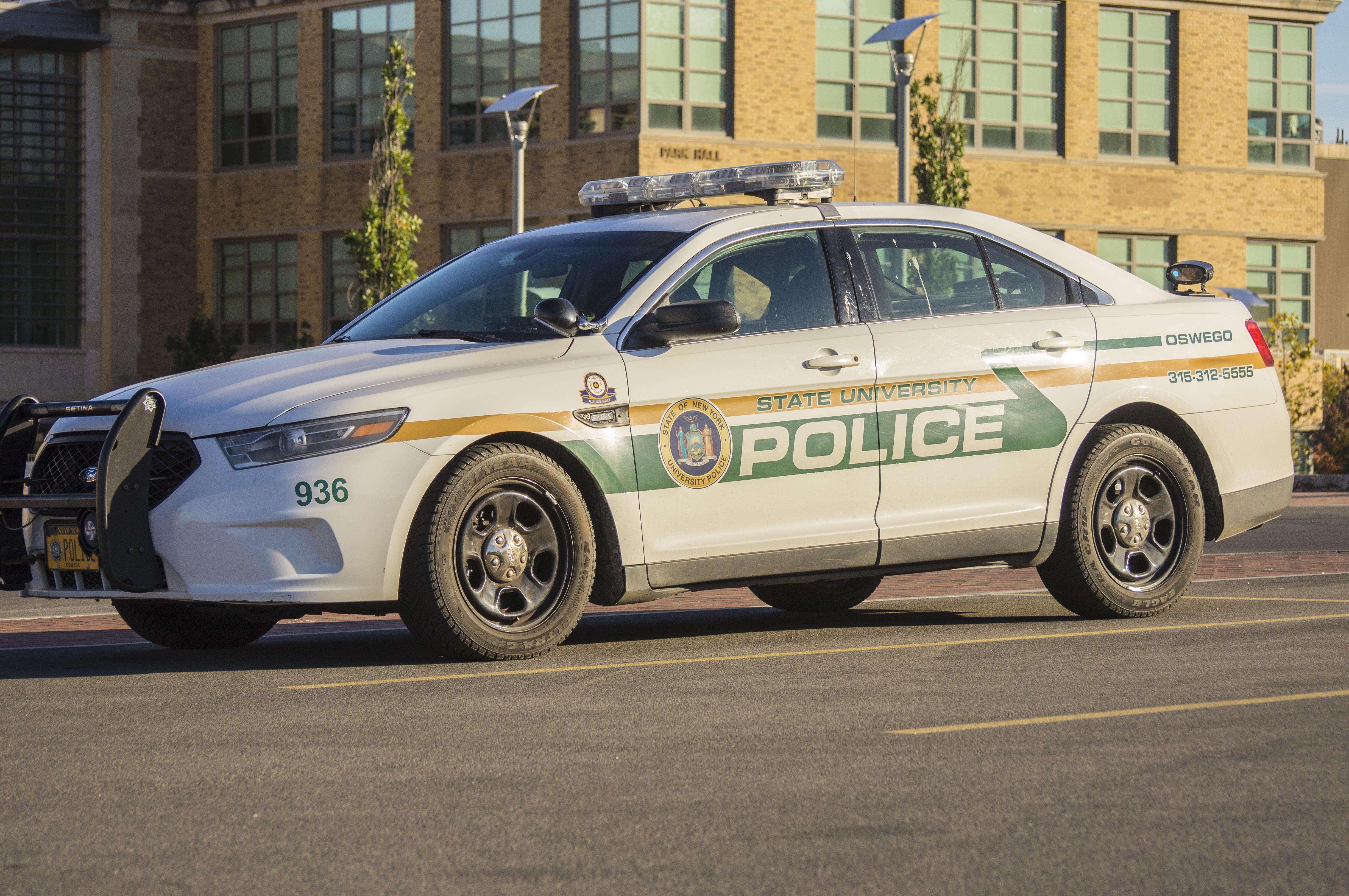 A SUNY Oswego University Police car