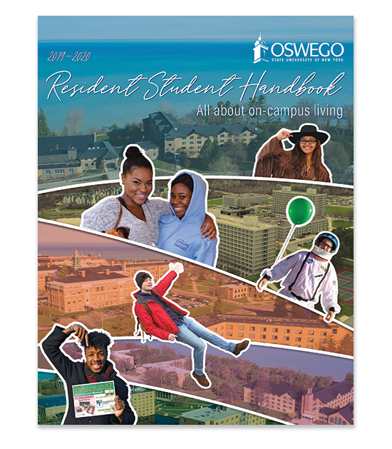  Links to the 2019-20 Resident Student Handbook. Aerial views of Residence Halls.