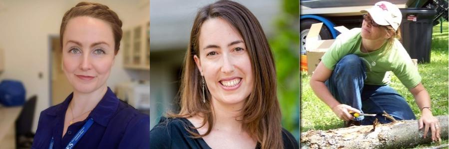 Headshots of the three speakers