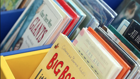 kids' books stack of picture books
