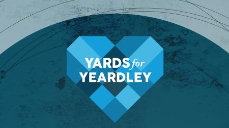 Yards for Yeardley logo - blue heart