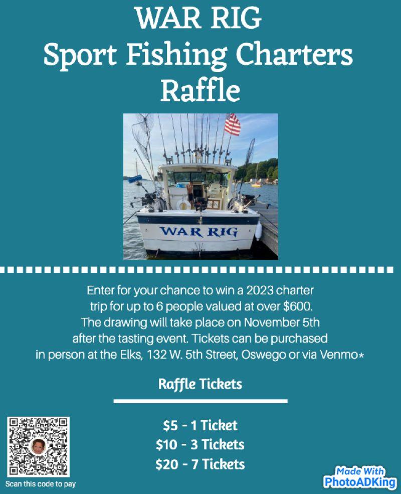 Fishing charter raffle oswego Elks