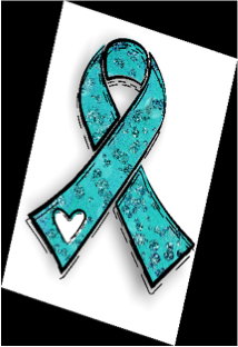 Teal SUNY Oswego ribbon butterfly logo 2