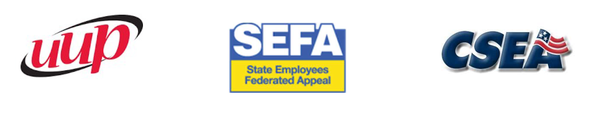 Logos of United University Professions, SEFA and CSEA