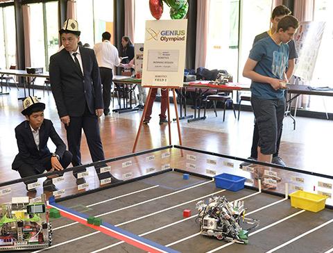 Students in a robotics competition