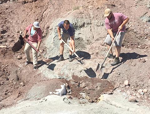 Students in the quarry
