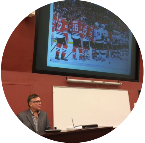 Tim Delaney presents during Sportsmanship Symposium