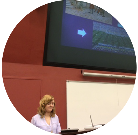 Student presenting
