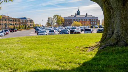 Cars in a parking lot